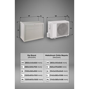Klima Motoru/dış Ünite Gizleme/koruma Kafes M 18000-24000btu 110x56x85 Alüminyum Açısız Condor Beyaz