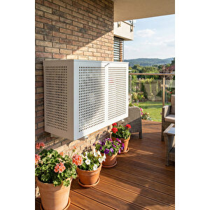 Klima Motoru/dış Ünite Gizleme/koruma Kafesi Xl 120x62x150(h) Square Beyaz