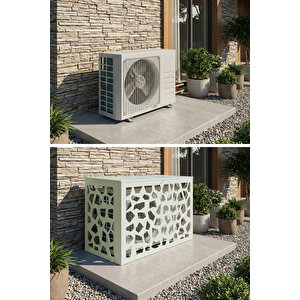 Klima Motoru/dış Ünite Gizleme/koruma Kafesi M 180000 Btu - 24000 Btu 110x56x85(h) Stone Açık Gri