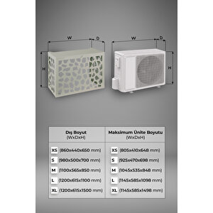 Klima Motoru/dış Ünite Gizleme/koruma Kafesi M 180000 Btu - 24000 Btu 110x56x85(h) Stone Açık Gri