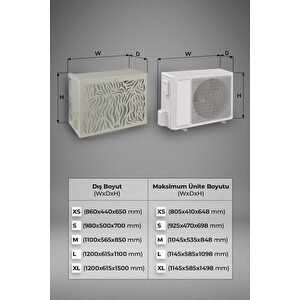 Klima Motoru/dış Ünite Gizleme/koruma Kafesi M 18000 Btu - 24000 Btu 110x56x85(h) Cormoran Açık Gri