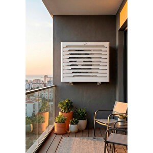Klima Motoru/dış Ünite Gizleme/koruma Kafesi L 120x62x110(h) Radıus Beyaz
