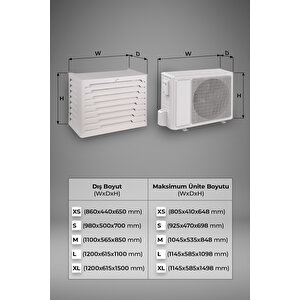 Klima Motoru/dış Ünite Gizleme/koruma Kafesi L 120x62x110(h) Radıus Beyaz