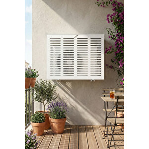 Klima Motoru/dış Ünite Gizleme/koruma Kafesi M 18000-24000 Btu 110x56x85 Alüminyum Slotted Beyaz