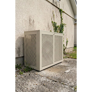 Klima Motoru/dış Ünite Gizleme/koruma Kafesi Xl 120x62x150(h) Alüminyum Square Açık Gri