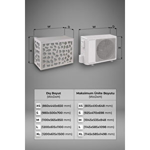 Klima Motoru/dış Ünite Gizleme/koruma Kafesi Xl 120x62x150(h) Alüminyum Stone Beyaz