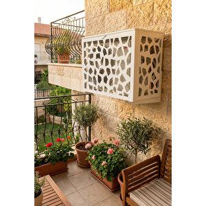 Klima Motoru/dış Ünite Gizleme/koruma Kafesi L 120x62x110(h) Alüminyum Stone Beyaz