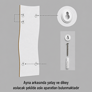 MDF çerçeve Modern Dalgalı Boy Aynası 40x120 Cm – Organik Formlu Minimalist Dekoratif Duvar Aynası 2026 Trend Beyaz