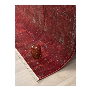 Seyran Asır 258 Bordo Modern Vintage Robot Süpürgeye Uygun Salon Oturma Odası Halısı 160x230 cm