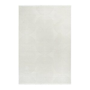 Duru Serisi 920a Krem Modern Desenli Makine Halısı Yumuşak Dokulu Hav Salon Halısı 80x250 cm