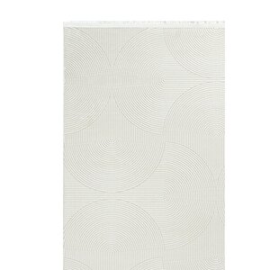 Duru Serisi 920a Krem Modern Desenli Makine Halısı Yumuşak Dokulu Hav Salon Halısı 80x250 cm