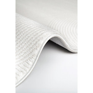 Duru Serisi 920a Krem Modern Desenli Makine Halısı Yumuşak Dokulu Hav Salon Halısı 80x250 cm