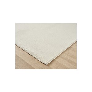 Seyran Bali 4005 Krem Düz Renk Spor Tozumaz Yumuşak Dokulu Shaggy Halı Salon Oturma Odası Halısı 80x500 cm