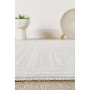 Gusto Serisi 902 - Beyaz Renk - Modern Zarafet - Salon & Oturma Odası Halısı 100x300 cm