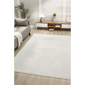 Gusto Serisi 902 - Beyaz Renk - Modern Zarafet - Salon & Oturma Odası Halısı 100x300 cm
