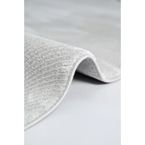 Duru Serisi 920a Gri Modern Desenli Makine Halısı Yumuşak Dokulu Hav Salon Halısı 120x500 cm
