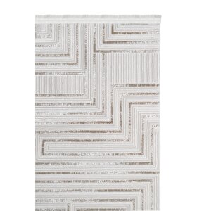 Duru Serisi 1346a Bej-krem Modern Desenli Makine Halısı Yumuşak Dokulu Hav Salon Halısı 200x290 cm