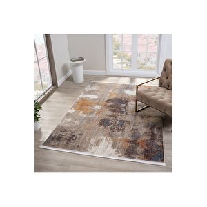 Seyran Asır 116 Gri Modern Vintage Robot Süpürgeye Uygun Salon Oturma Odası Halısı 100x300 cm