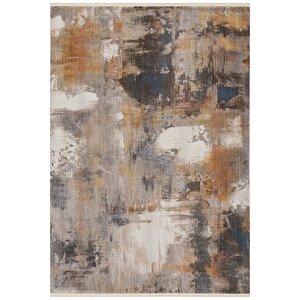 Seyran Asır 116 Gri Modern Vintage Robot Süpürgeye Uygun Salon Oturma Odası Halısı 100x300 cm