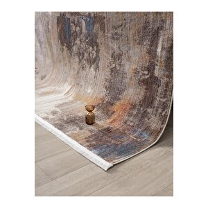 Seyran Asır 116 Gri Modern Vintage Robot Süpürgeye Uygun Salon Oturma Odası Halısı 100x300 cm