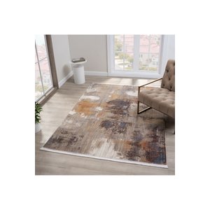 Seyran Asır 116 Gri Modern Vintage Robot Süpürgeye Uygun Salon Oturma Odası Halısı 160x230 cm