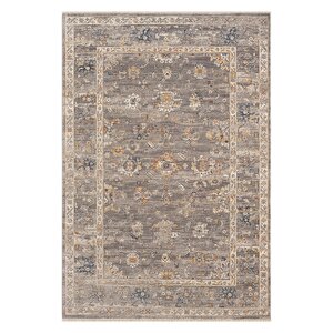 Seyran Asır 254 Gri Modern Vintage Robot Süpürgeye Uygun Salon Oturma Odası Halısı 160x230 cm