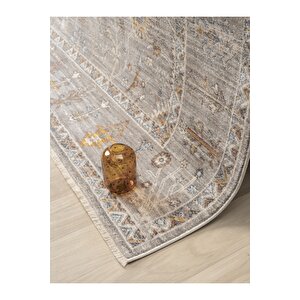 Seyran Asır 255 Gri Modern Vintage Robot Süpürgeye Uygun Salon Oturma Odası Halısı 200x290 cm