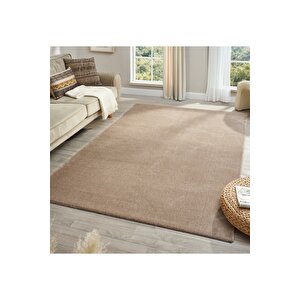 Seyran Bali 4005 Vizon Düz Renk Spor Tozumaz Yumuşak Dokulu Shaggy Halı Salon Oturma Odası Halısı 160x250 cm