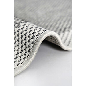 Sisal Plus 1148 Gri-krem Robot Süpürgeye Uygun Mutfak Halısı 80x150 cm