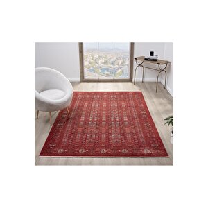 Seyran Asır 257 Bordo Modern Vintage Robot Süpürgeye Uygun Salon Oturma Odası Halısı 160x230 cm