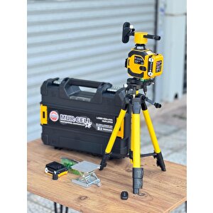 Lazer Terazi 16 Çizgili Yatay Dikey Gönye 360 Derece Trıpod Ayaklı Full Set Uzaktan Kumandalı