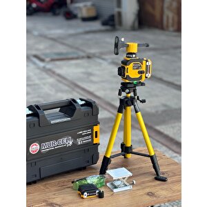 Lazer Terazi 16 Çizgili Yatay Dikey Gönye 360 Derece Trıpod Ayaklı Full Set Uzaktan Kumandalı