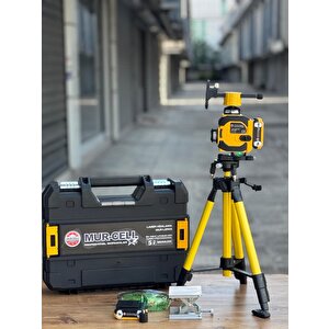 Lazer Terazi 16 Çizgili Yatay Dikey Gönye 360 Derece Trıpod Ayaklı Full Set Uzaktan Kumandalı