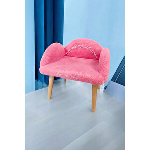 Çocuk Sandalyesi, Pembe Rengi, Çocuk Pufu , Sırtlı Puf , Dekoratif Puf, Çocuk Dinleme Koltuğu Pembe