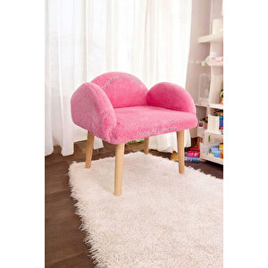 Çocuk Sandalyesi, Pembe Rengi, Çocuk Pufu , Sırtlı Puf , Çocuk Puf, Çocuk Dinleme Koltuğu Pembe