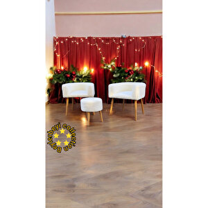 Çay Seti ,kırık Beyaz,tekli Koltuk Berjer Ve Puf Takımı (salon, Balkon, Ofi̇s) 3lü  Takım