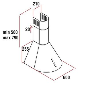 Alveus Schlosser Ovalado Rusti̇k Krem 60 Cm Davlumbaz