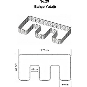 Modüler Yükseltilmiş Bahçe Sebze Yatağı No:29 (270x140) Gri