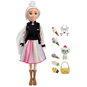Moda Aksesuarlı Oyuncak Bebek Desenli Etekli 30 Cm 867110