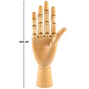 Ahşap El Modeli, Mafsallı Tabanlı Çizim Ve Takı Sergileme Mankeni, 30 Cm