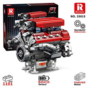 Reobrix Technic 33015 F1 Motor (engine) Motorlu Yaratıcı Yapı Blok Seti Building Blocks- 1101 Parça
