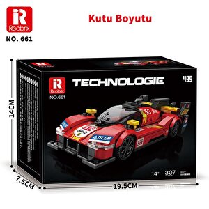 Reobrix Technic 661 Ferrari 499p Spor Araba Yaratıcı Yapı Blok Seti Building Blocks - 307 Parça