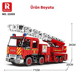 Reobrix 22005 İtfaiye Kamyonu Kumanda&motorlu Yaratıcı Yapı Blok Seti Building Blocks (mechanical Fire Engine)-3266parça
