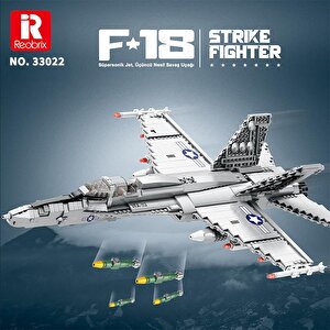 Reobrix 33022 American Mcdonnell Dougles F18 Hornet Strike Fighter Jet Uçak Yaratıcı Yapı Blok Seti Building Blocks - 1387 Parça