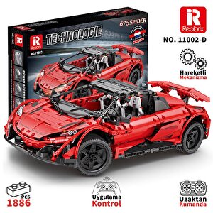Reobrix Technic 11002-d 1/10 Mclaren 675lt Spider Araba Kumanda&motorlu Yaratıcı Yapı Blok Seti Building Blocks - 1886 Parça