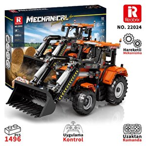 Reobrix Technic 22024 Kepçeli Traktör (loading Tractor) Kumanda&motorlu Yaratıcı Yapı Blok Seti Building Blocks- 1496 Parça