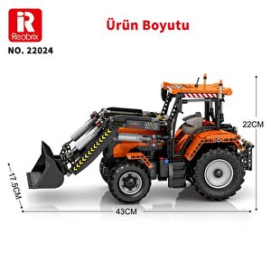 Reobrix Technic 22024 Kepçeli Traktör (loading Tractor) Kumanda&motorlu Yaratıcı Yapı Blok Seti Building Blocks- 1496 Parça