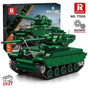Reobrix 77033 World Of Tanks Fransız Hafif Tankı Amx-13 Yaratıcı Yapı Blok Seti Building Blocks - 1037 Parça