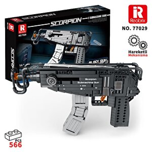 Reobrix 77029 Hafif Makineli Tüfek Yaratıcı Yapı Blok Seti Building Blocks (scorpion Submachine Gun) - 566 Parça