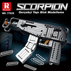 Reobrix 77029 Hafif Makineli Tüfek Yaratıcı Yapı Blok Seti Building Blocks (scorpion Submachine Gun) - 566 Parça
